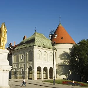 Golden statues, and 16th century fortifications in medieval Old Town of Kaptol