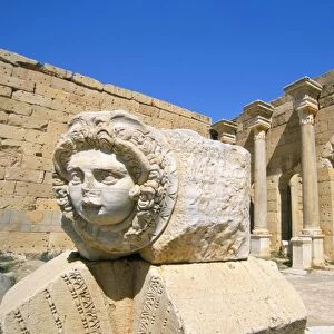 Gorgon head, Severan Forum, Leptis Magna, UNESCO World Heritage Site, Tripolitania