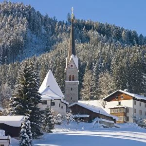 Gosau in winter, Gosau, Salzkammergut, Austria, Europe
