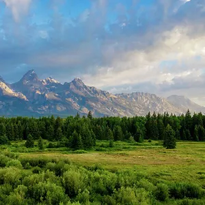 Grand Teton National Park plains and mountains, Jackson, Wyoming, United States of America, North America