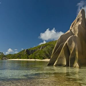 Granite rocks at world famous beach of Anse Source d Argent, La Digue