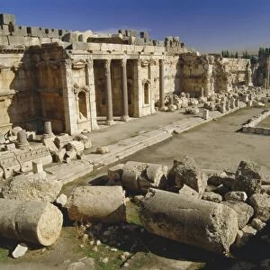 The great court in the acropolis of Baalbek