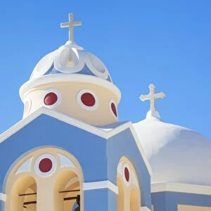Greek Church of Saint Stylianos, Fira to Firostefani path, Santorini (Thira), Cyclades Islands, Greek Islands, Greece, Europe