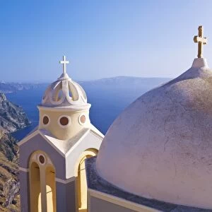 Greek Orthodox Church in Fira, Santorini (Thira), Cyclades Islands, Aegean Sea