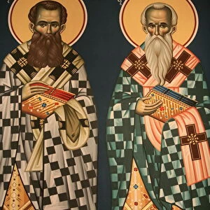 Greek Orthodox icon depicting Saint Vissarion and Saint Epiphanos, Thessaloniki
