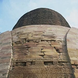 Detail of Gupta designs on Dhamekh Stupa, Sarnath, near Varanasi, Uttar Pradesh state