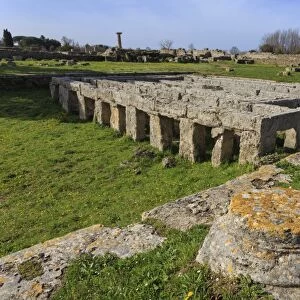 Gymnasium with swimming pool, Paestum, Ancient Greek archaeological site, UNESCO
