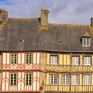 Half timbered houses, old town, Treguier, Cotes d Armor, Brittany, France, Europe