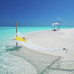 Hammock on tropical beach, Maldives, Indian Ocean, Asia
