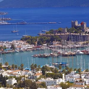The harbour and the castle of St. Peter, Bodrum, Anatolia, Turkey, Asia Minor, Eurasia