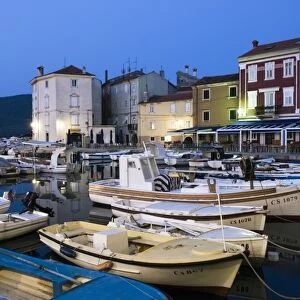The harbour at dawn, Cres Town, Cres Island, Kvarner Gulf, Croatia, Adriatic, Europe