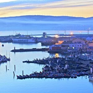The Harbour at dawn, Tangier, Morocco, North Africa, Africa