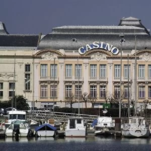Harbour and marina, with casino behind, Trouville, Cote Fleurie, Calvados