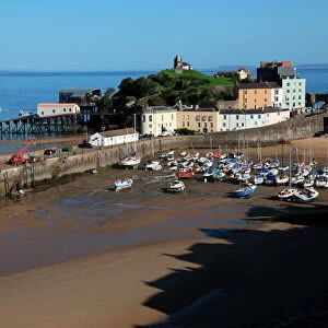 The harbour of the seaside town of Tenby, Pembrokeshire Coast National Park