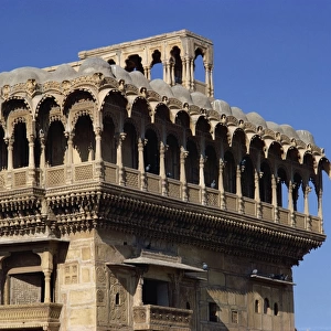 Detail of haveli, Jaisalmer, Rajasthan, India, Asia