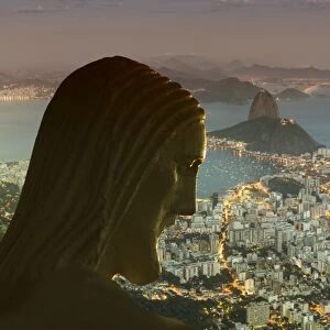 Head of statue of Christ the Redeemer, Corcovado, Rio de Janeiro, Brazil, South America