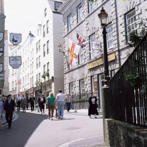 High street, St. Peter Port, Guernsey, Channel Islands, United Kingdom, Europe