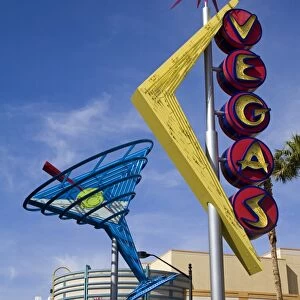 Historic Oscars Martini neon sign on Fremont Street, Las Vegas, Nevada