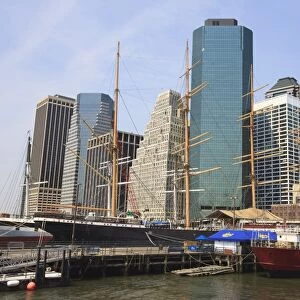 Historic sailing ships at South Street Seaport, Manhattan, New York City