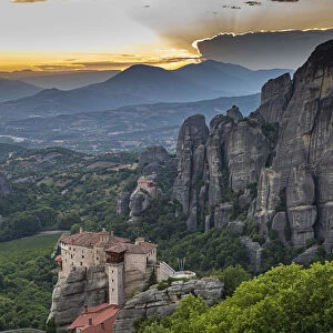 Holy Monastery of St. Nicholas Anapafsas at sunset, UNESCO World Heritage Site