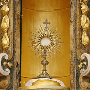 Holy Sacrament monstrance in St. John the Baptist church, Xewkija, Gozo, Malta, Europe