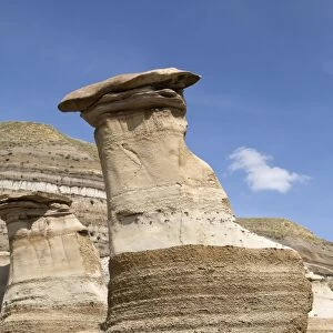 The hoodoos, rock formations formed by the erosion of Bentonite, in the Badlands