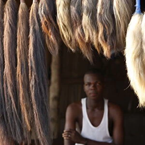 Horses tails, Akodessewa fetish market, Lome, Togo, West Africa, Africa