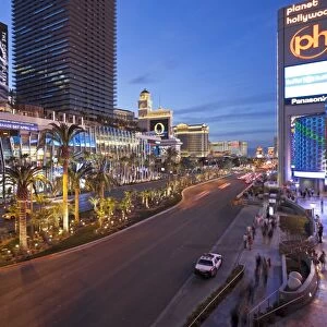 Hotels and casinos along the Strip, Las Vegas, Nevada, United States of America, North America