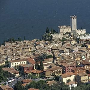 Houses and castle at Malcesine on Lake Garda in Alto Adige