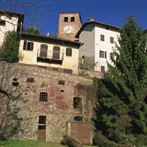 Houses and clocktower in the medieval quarter of the