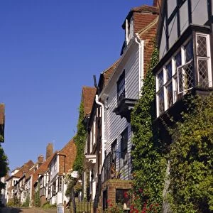 Houses on a cobbled street, Rye, Sussex, England, UK, Europe