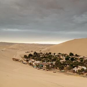 Huacachina Oasis, elevated view, Ica Region, Peru, South America