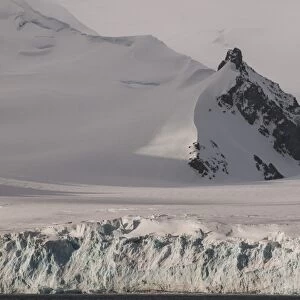 Huge snow field in the Half Moon Bay, South Shetland Islands, Antarctica, Polar Regions