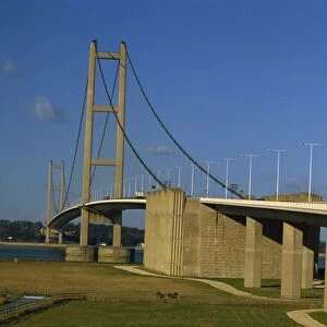 The Humber Bridge seen from the south, Humberside-Yorkshire, England, United Kingdom