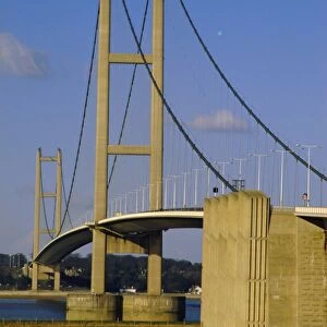 The Humber Bridge, the worlds longest suspension bridge, from the south