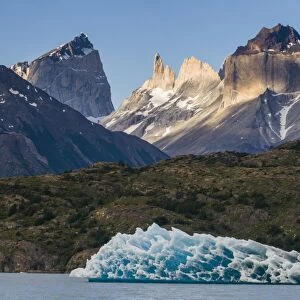 Iceberg on Lago Grey lake in the Torres del Paine National Park, Patagonia, Chile, South America