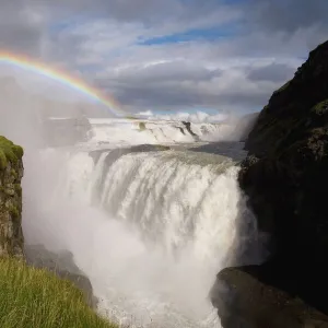 Icelands most famous waterfall tumbles 32m into a steep sided canyon