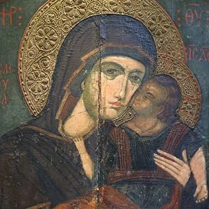 Icon of the Virgin Eleousa, dating from the 14th century, in Pedoulas Byzantine Museum