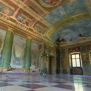 Illusionist frescoes by Donato Mascagni in interior hall, Schloss Hellbrunn