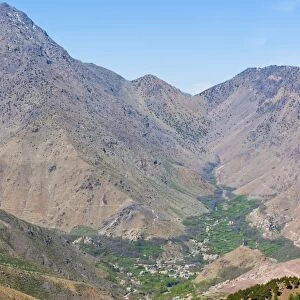 Imlil valley, seen from Tizi n Tamatert, High Atlas Mountains, Morocco, North Africa, Africa