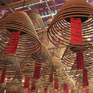 Incense coils, Man Mo Temple, Hong Kong, China, Asia