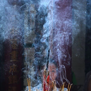 Incense sticks, Taoist temple, Phuoc An Hoi Quan Pagoda, Ho Chi Minh City, Vietnam