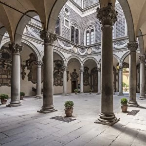 The inner courtyard of the Palazzo Medici Riccardi, Florence, UNESCO World Heritage Site