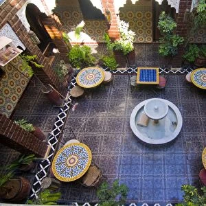 The inner yard of a little boutique hotel, formerly a manor house, in Marrakech