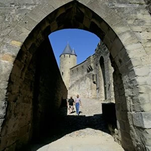 Inside the walls of the Cite, Carcassonne, UNESCO World Heritage Site, Aude