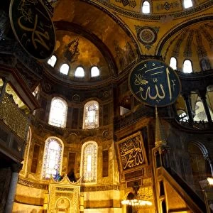 Interior of Aya Sofya (Church of the Divine Wisdom), Istanbul, Turkey, Europe
