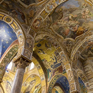 Interior of the Santa Maria dell Ammiraglio church (also called La Martorana ), Palermo
