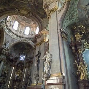 Interior of St. Nicholas Church, Mala Strana, Prague, Czech Republic, Europe