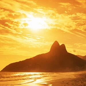 Ipanema Beach at sunset, Rio de Janeiro, Brazil, South America