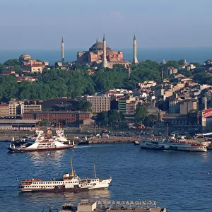 Istanbul skyline including the Aghia Sophia Basilica